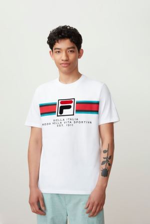 FILA Mercedes Tee Shirts White,Mens Clothing | CA.DQHVCN248